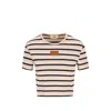 Fendi Striped Logo-patch T-shirt In Multi