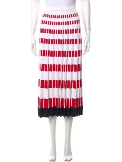 Pre-owned Fendi Striped Midi Length Skirt In White