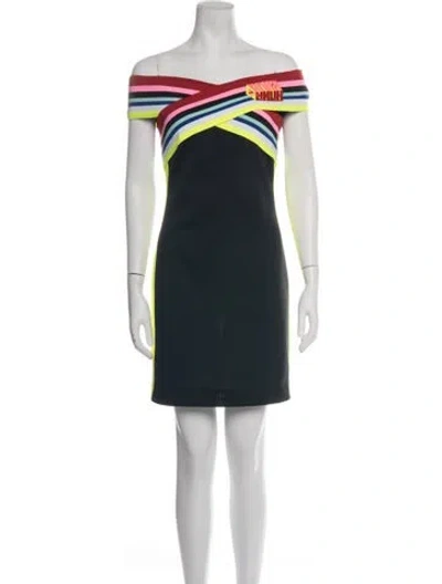 Pre-owned Fendi Striped Mini Dress In Multicolor