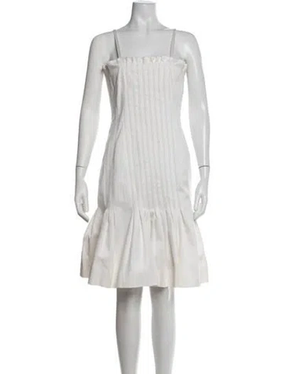 Pre-owned Fendi Striped Mini Dress In White