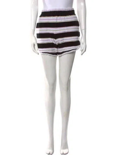 Pre-owned Fendi Striped Mini Shorts In Black