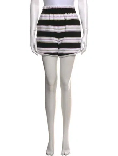 Pre-owned Fendi Striped Mini Shorts In Black