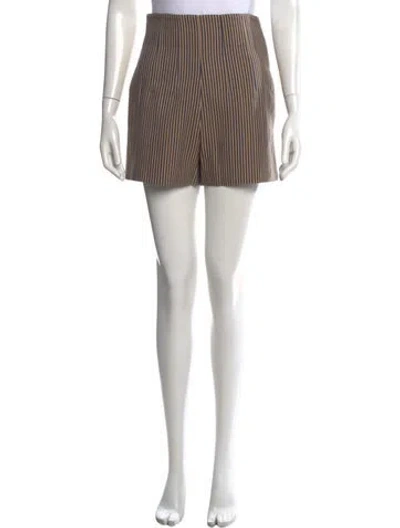 Pre-owned Fendi Striped Mini Shorts In Brown