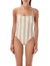 Fendi Reversible One-piece Swimsuit Women In Linen/desert Sand