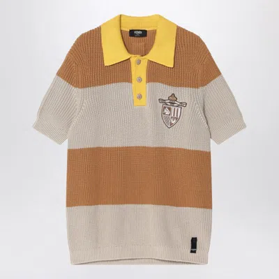 Fendi Striped Polo Shirt In Multi