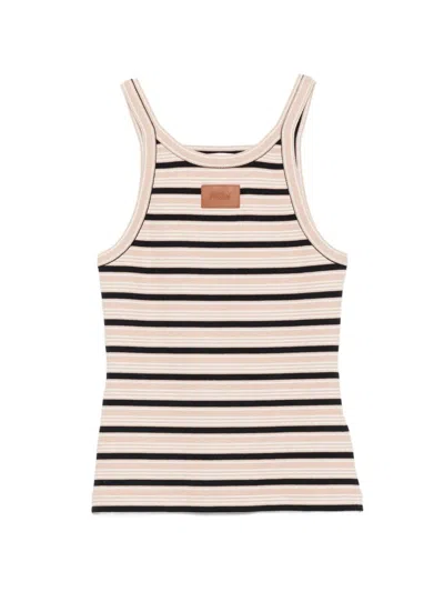Fendi Striped Ribbed-knit Tank Top In Multi