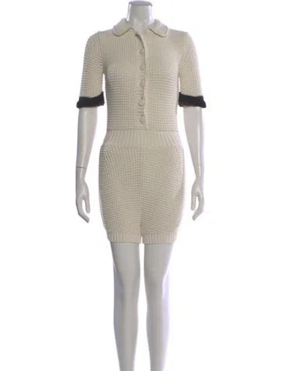 Pre-owned Fendi Striped Romper In Neutral
