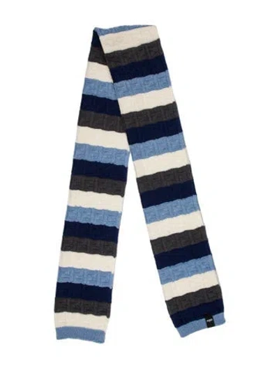 Pre-owned Fendi Striped Scarf In Blue