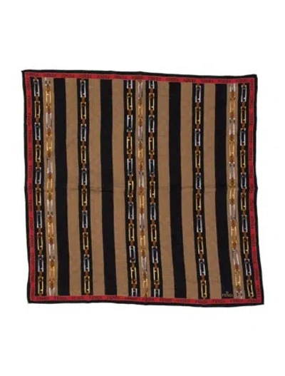 Pre-owned Fendi Striped Scarf In Red