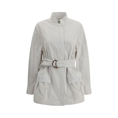 FENDI STRIPED SHIRT JACKET