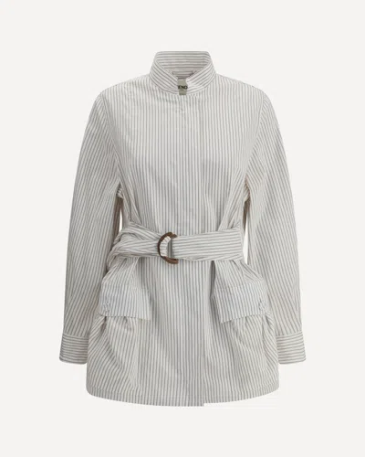 Fendi C.p.company Wool Knitwear Cardigan In White