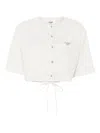 Fendi Women's Cream-coloured Cotton And Silk Cropped Shirt In Neutrals
