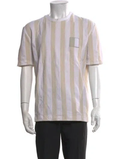 Pre-owned Fendi Striped Short Sleeve Shirt In White