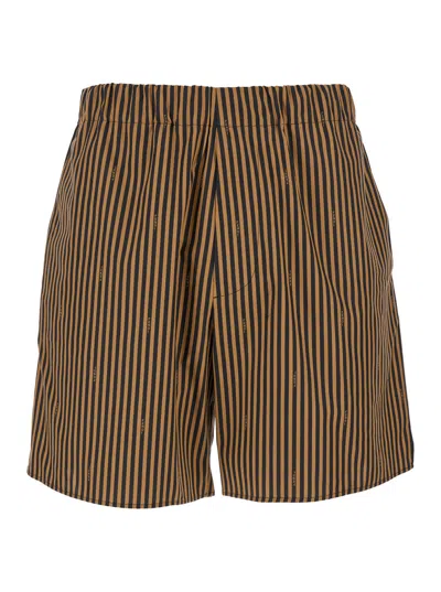 Fendi Striped Shorts In Multicolor