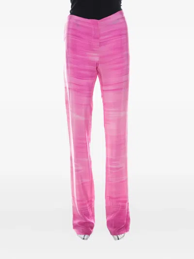 Pre-owned Fendi Striped Silk Trousers