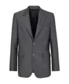 Fendi Striped Single-breasted Wool Blazer In Black