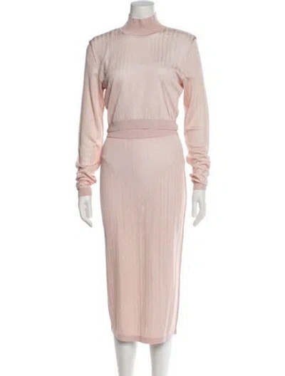 Pre-owned Fendi Striped Skirt Set In Pink