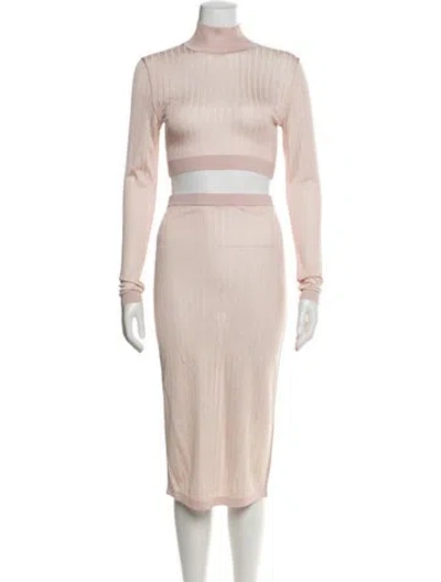 Pre-owned Fendi Striped Skirt Set In Pink