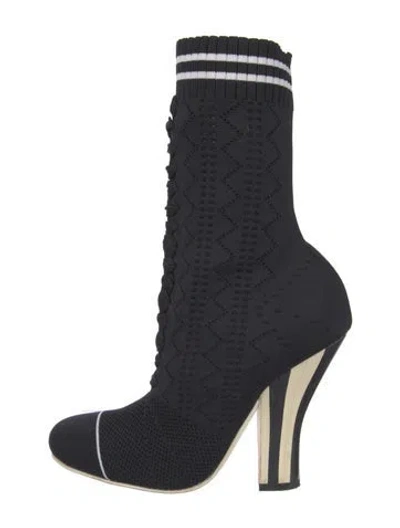 Pre-owned Fendi Striped Sock Boots In Multi