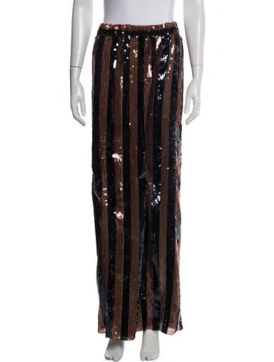 Pre-owned Fendi Striped Straight Leg Pants W/ Tags In Brown