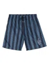 Fendi Pequin Nylon Swim Boxer In Blue