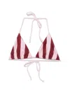 Fendi Striped Triangle Bikini Top In Brown
