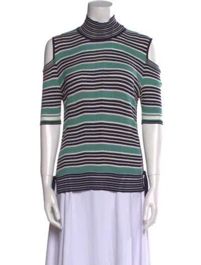Pre-owned Fendi Striped Turtleneck Sweater In Multi