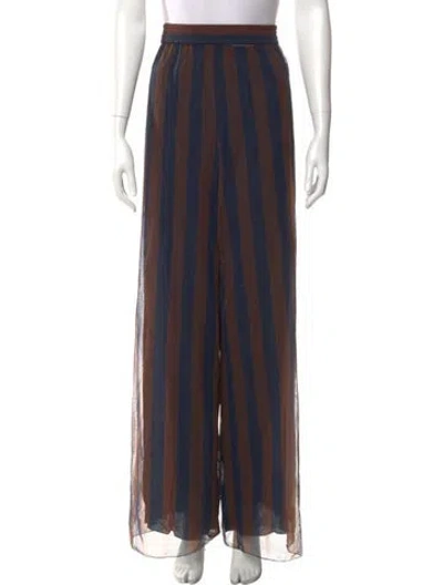 Pre-owned Fendi Striped Wide Leg Pants In Multi