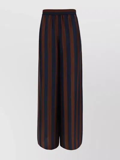 Fendi Monogram Jacquard Silk Trousers In Black