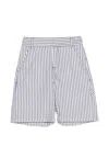Fendi Stripe-pattern Logo-embroidered Shorts In White