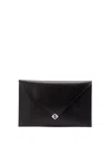 Fendi Structured Black Calf Leather Flat Pouch In Black