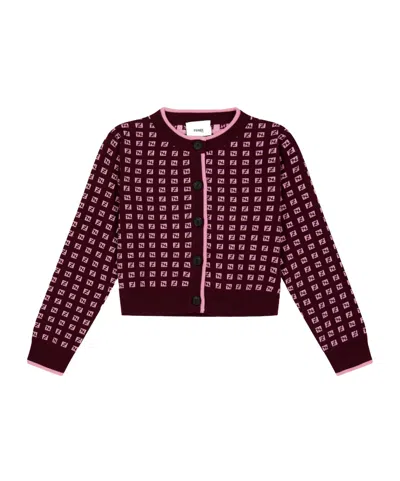 Fendi Structured Ff Cardigan In Brown