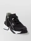 Fendi Structured Stitched Collar Sole Sneakers In Black
