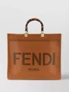 Fendi Structured Top Handle Shopping Bag With Gold-tone Hardware