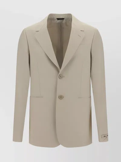 Fendi Men Single-breasted Blazer In Brown