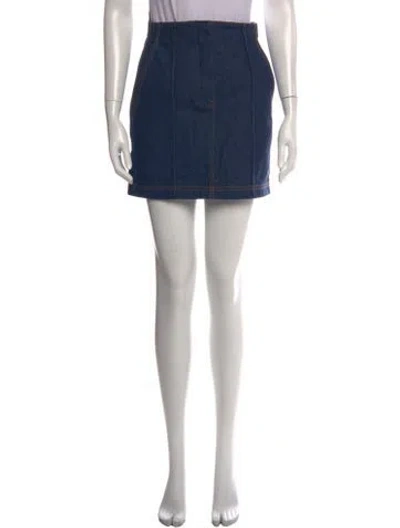 Pre-owned Fendi Studded Accents Mini Skirt In Blue