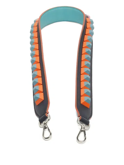 Pre-owned Fendi Studded Leather Strap In Blue