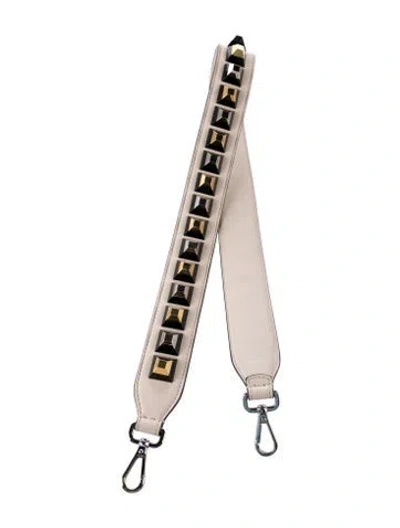 Pre-owned Fendi Studded Purse Strap In Neutral