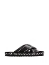 Fendi Stud-embellished Crossover-strap Sandals In Multi
