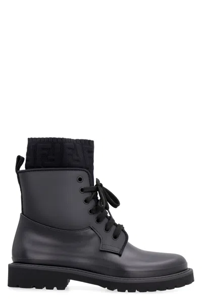 Fendi Stylish Black Combat Boots For Women