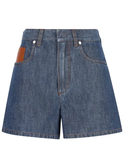 Fendi Stylish High-waist Shorts With Adjustable Features (size 40) In Blu