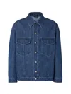 Fendi Logo-patch Denim Jacket In Blue