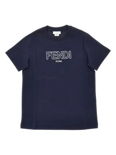 Fendi Stylish Mini Boy's T-shirt - Perfect For Every Occasion In Blue