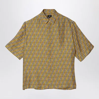 Fendi Stylish Silk Over Shirt For Men In Yellow, Light Blue