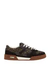 Fendi Match Sneaker In Black Fabric And Suede Women In Black