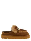 Fendi Apres Chic Brown Suede And Mink Sabots In Brown