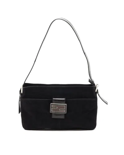 Fendi Suede Bag In Black