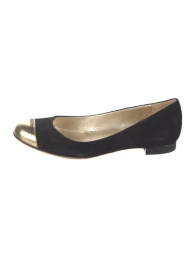 Pre-owned Fendi Suede Ballet Flats In Blue