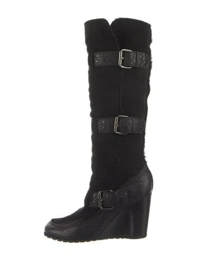 Pre-owned Fendi Suede Boots In Black