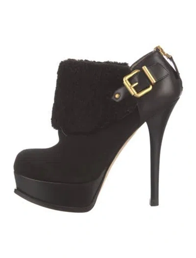 Pre-owned Fendi Suede Boots In Black
